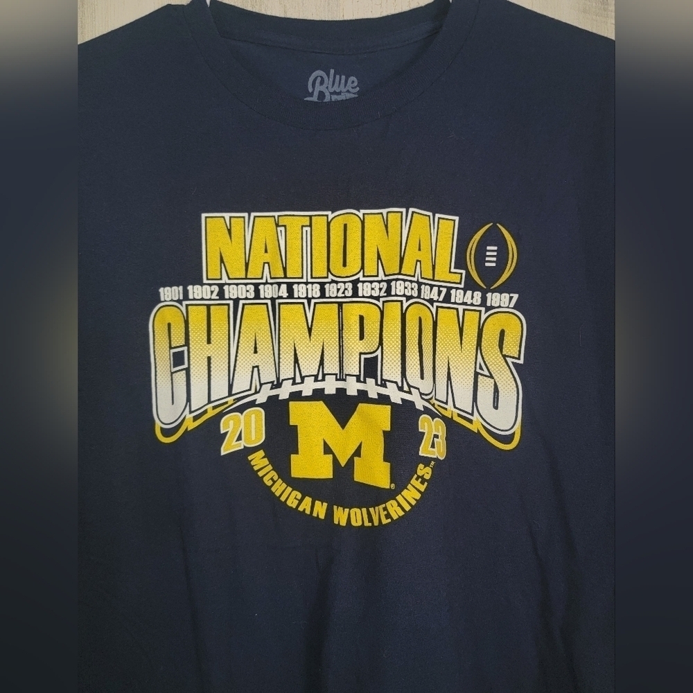 Blue 84 Mens Plus Size Michigan National Champions Tshirt - Picture 2 of 4